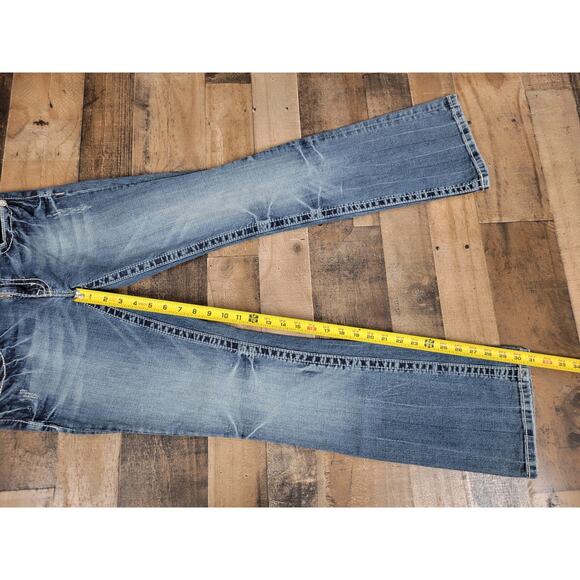 Miss Me Womens 28 Denim Blue Jeans Indian Feathers Rhinestones Boot Cut JW5617BV - Picture 8 of 8